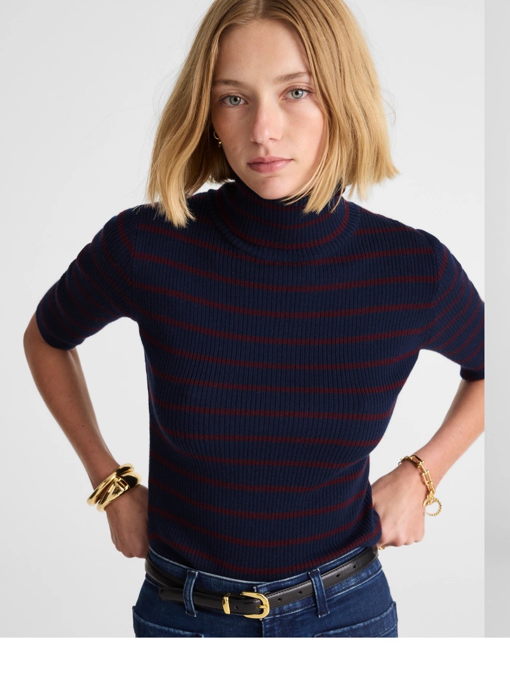 Madewell Ribbed Turtleneck Tee in Merino Wool